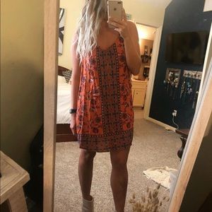 Pink patterned summer dress